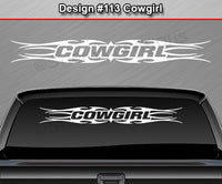 Design #113 Cowgirl - Windshield Window Tribal Flame Vinyl Sticker Decal Graphic Banner 36"x4.25"+