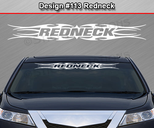 Design #113 Redneck - Windshield Window Tribal Flame Vinyl Sticker Decal Graphic Banner 36"x4.25"+