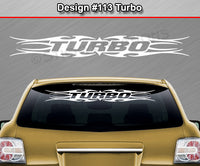 Design #113 Turbo - Windshield Window Tribal Flame Vinyl Sticker Decal Graphic Banner 36"x4.25"+