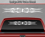Design #113 Turbo Diesel - Windshield Window Tribal Flame Vinyl Sticker Decal Graphic Banner 36"x4.25"+