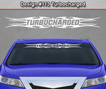 Design #113 Turbocharged - Windshield Window Tribal Flame Vinyl Sticker Decal Graphic Banner 36"x4.25"+