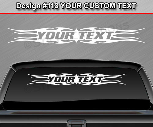 Design #113 Your Text - Custom Personalized Windshield Window Tribal Flame Vinyl Sticker Decal Graphic Banner 36"x4.25"+