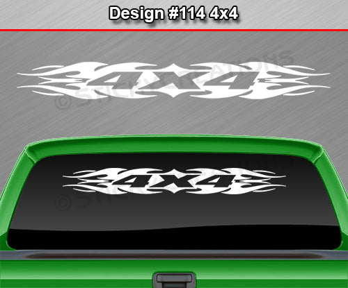 Design #114 4x4 - Windshield Window Tribal Flame Vinyl Sticker Decal Graphic Banner Truck 36"x4.25"+