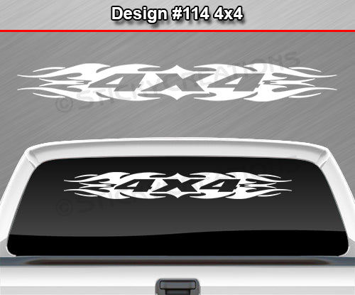 Design #114 4x4 - Windshield Window Tribal Flame Vinyl Sticker Decal Graphic Banner Truck 36"x4.25"+