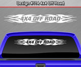 Design #114 4x4 Off Road - Windshield Window Tribal Flame Vinyl Sticker Decal Graphic Banner Truck 36"x4.25"+