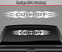 Design #114 Cowboy - Windshield Window Tribal Flame Vinyl Sticker Decal Graphic Banner 36"x4.25"+