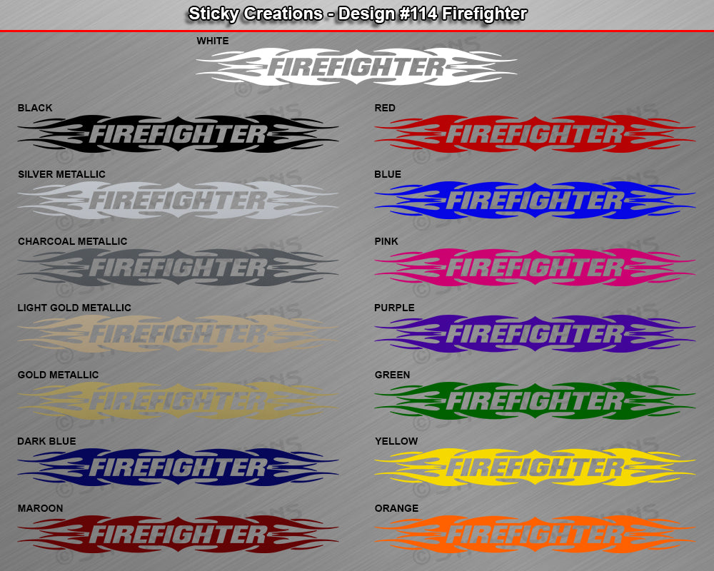 Design #114 Firefighter - Windshield Window Tribal Flame Vinyl Sticker Decal Graphic Banner 36"x4.25"+