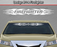 Design #114 Firefighter - Windshield Window Tribal Flame Vinyl Sticker Decal Graphic Banner 36"x4.25"+