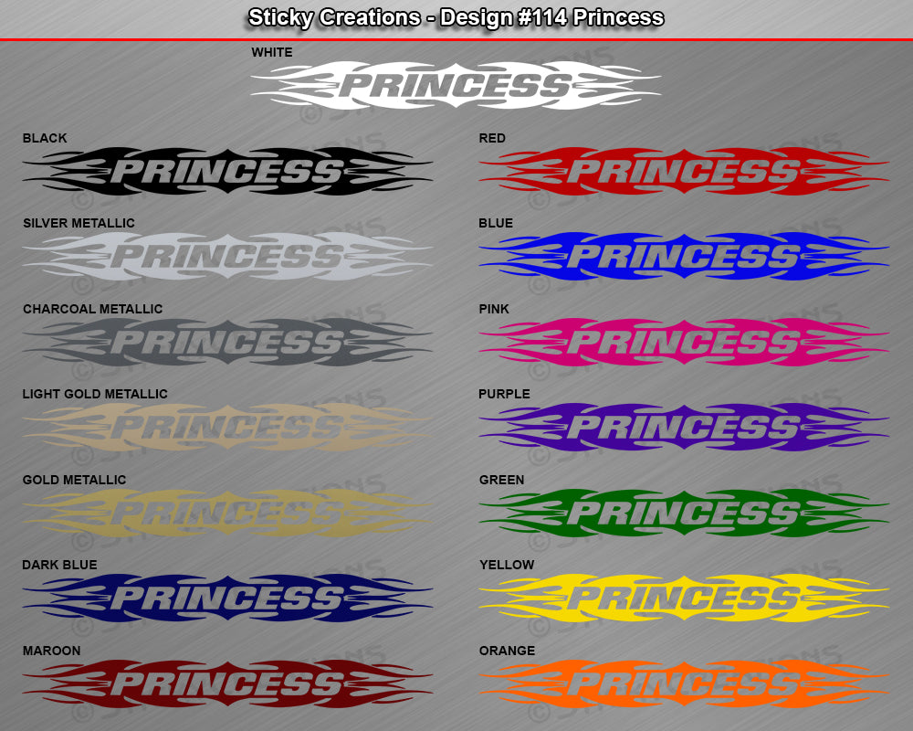 Design #114 Princess - Windshield Window Tribal Flame Vinyl Sticker Decal Graphic Banner 36"x4.25"+