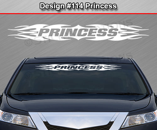 Design #114 Princess - Windshield Window Tribal Flame Vinyl Sticker Decal Graphic Banner 36"x4.25"+