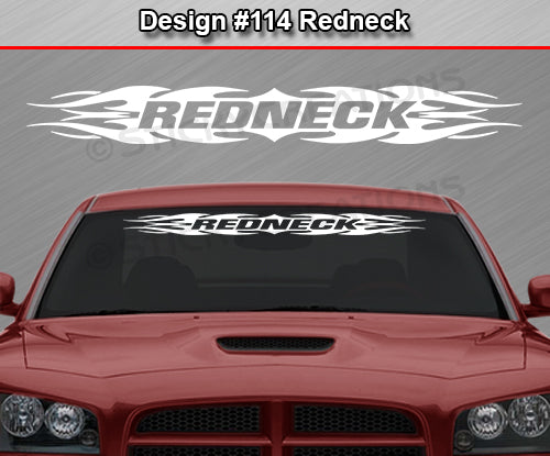 Design #114 Redneck - Windshield Window Tribal Flame Vinyl Sticker Decal Graphic Banner 36"x4.25"+