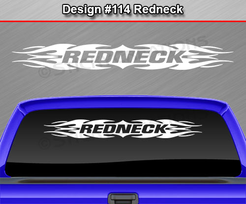 Design #114 Redneck - Windshield Window Tribal Flame Vinyl Sticker Decal Graphic Banner 36"x4.25"+