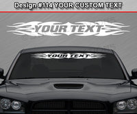 Design #114 Your Text - Custom Personalized Windshield Window Tribal Flame Vinyl Sticker Decal Graphic Banner 36"x4.25"+