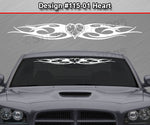 Design #115 Heart - Windshield Window Tribal Flame Vinyl Sticker Decal Graphic Banner 36"x4.25"+