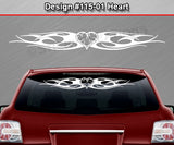 Design #115 Heart - Windshield Window Tribal Flame Vinyl Sticker Decal Graphic Banner 36"x4.25"+
