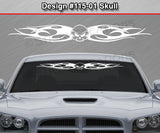 Design #115 Skull - Windshield Window Tribal Flame Vinyl Sticker Decal Graphic Banner 36"x4.25"+
