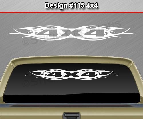 Design #115 4x4 - Windshield Window Tribal Flame Vinyl Sticker Decal Graphic Banner Truck 36"x4.25"+