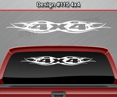 Design #115 4x4 - Windshield Window Tribal Flame Vinyl Sticker Decal Graphic Banner Truck 36"x4.25"+
