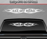 Design #115 4x4 Off Road - Windshield Window Tribal Flame Vinyl Sticker Decal Graphic Banner Truck 36"x4.25"+