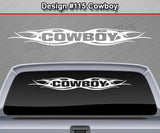 Design #115 Cowboy - Windshield Window Tribal Flame Vinyl Sticker Decal Graphic Banner 36"x4.25"+