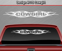 Design #115 Cowgirl - Windshield Window Tribal Flame Vinyl Sticker Decal Graphic Banner 36"x4.25"+