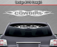 Design #115 Cowgirl - Windshield Window Tribal Flame Vinyl Sticker Decal Graphic Banner 36"x4.25"+