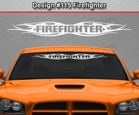 Design #115 Firefighter - Windshield Window Tribal Flame Vinyl Sticker Decal Graphic Banner 36"x4.25"+