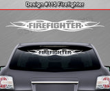 Design #115 Firefighter - Windshield Window Tribal Flame Vinyl Sticker Decal Graphic Banner 36"x4.25"+