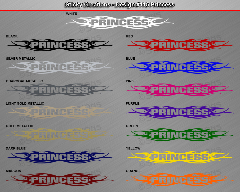 Design #115 Princess - Windshield Window Tribal Flame Vinyl Sticker Decal Graphic Banner 36"x4.25"+