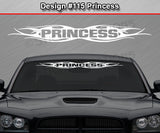 Design #115 Princess - Windshield Window Tribal Flame Vinyl Sticker Decal Graphic Banner 36"x4.25"+