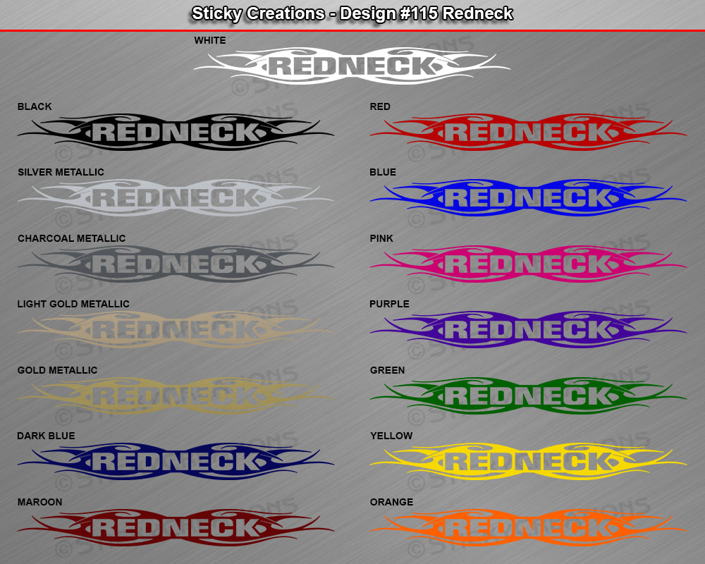 Design #115 Redneck - Windshield Window Tribal Flame Vinyl Sticker Decal Graphic Banner 36"x4.25"+