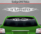 Design #115 Turbo - Windshield Window Tribal Flame Vinyl Sticker Decal Graphic Banner 36"x4.25"+