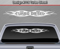 Design #115 Turbo Diesel - Windshield Window Tribal Flame Vinyl Sticker Decal Graphic Banner 36"x4.25"+