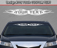 Design #115 Your Text - Custom Personalized Windshield Window Tribal Flame Vinyl Sticker Decal Graphic Banner 36"x4.25"+