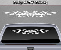 Design #116 Butterfly - Windshield Window Tribal Flame Vinyl Sticker Decal Graphic Banner 36"x4.25"+