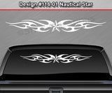 Design #116 Nautical Star - Windshield Window Tribal Flame Vinyl Sticker Decal Graphic Banner 36"x4.25"+