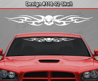 Design #116 Skull - Windshield Window Tribal Flame Vinyl Sticker Decal Graphic Banner 36"x4.25"+