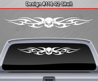Design #116 Skull - Windshield Window Tribal Flame Vinyl Sticker Decal Graphic Banner 36"x4.25"+