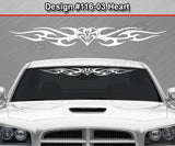 Design #116 Heart - Windshield Window Tribal Flame Vinyl Sticker Decal Graphic Banner 36"x4.25"+