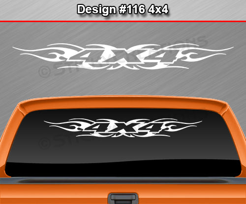 Design #116 4x4 - Windshield Window Tribal Flame Vinyl Sticker Decal Graphic Banner Truck 36"x4.25"+