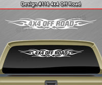 Design #116 4x4 Off Road - Windshield Window Tribal Flame Vinyl Sticker Decal Graphic Banner Truck 36"x4.25"+
