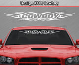 Design #116 Cowboy - Windshield Window Tribal Flame Vinyl Sticker Decal Graphic Banner 36"x4.25"+