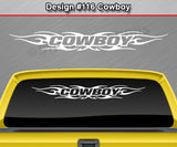 Design #116 Cowboy - Windshield Window Tribal Flame Vinyl Sticker Decal Graphic Banner 36"x4.25"+