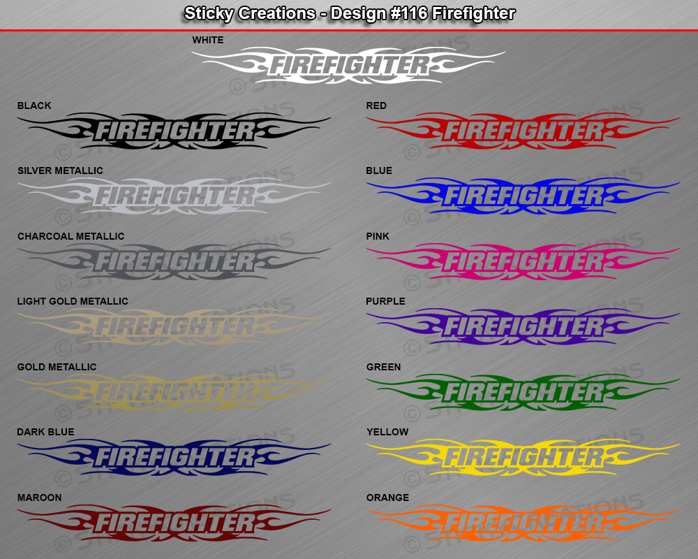 Design #116 Firefighter - Windshield Window Tribal Flame Vinyl Sticker Decal Graphic Banner 36"x4.25"+