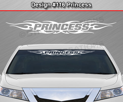 Design #116 Princess - Windshield Window Tribal Flame Vinyl Sticker Decal Graphic Banner 36"x4.25"+