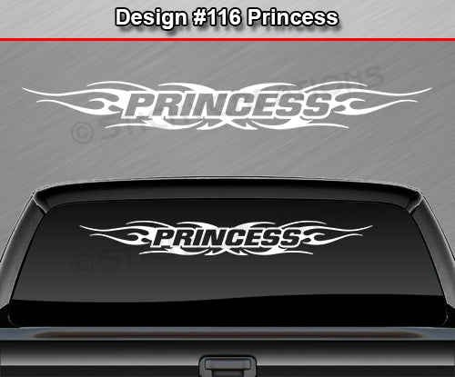 Design #116 Princess - Windshield Window Tribal Flame Vinyl Sticker Decal Graphic Banner 36"x4.25"+