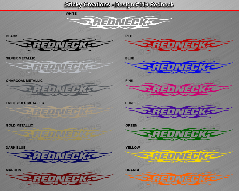 Design #116 Redneck - Windshield Window Tribal Flame Vinyl Sticker Decal Graphic Banner 36"x4.25"+