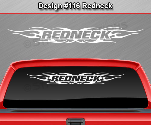 Design #116 Redneck - Windshield Window Tribal Flame Vinyl Sticker Decal Graphic Banner 36"x4.25"+