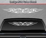 Design #116 Turbo Diesel - Windshield Window Tribal Flame Vinyl Sticker Decal Graphic Banner 36"x4.25"+