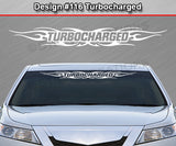 Design #116 Turbocharged - Windshield Window Tribal Flame Vinyl Sticker Decal Graphic Banner 36"x4.25"+